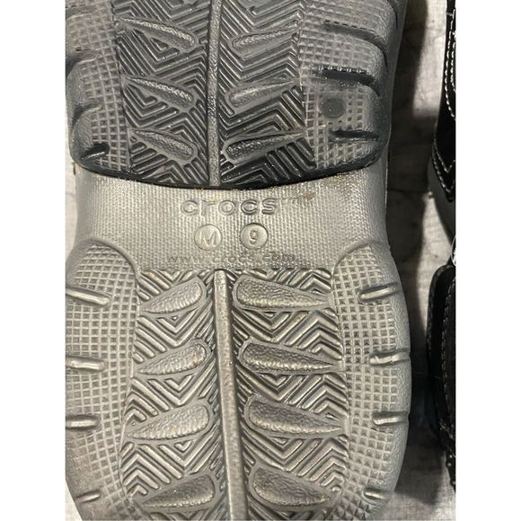 Men’s Crocs Comfort Swiftwater Black Leather Clogs.  Size 9 - Picture 5 of 5